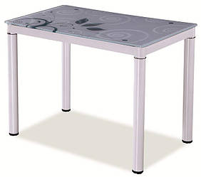 Скляний стіл Damar 80x60 signal (білий, чорний, кремовий, сірий) signal