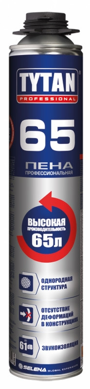 Піна монтажна TYTAN 65 Pro, 750мл/65л ЛІТО проф.