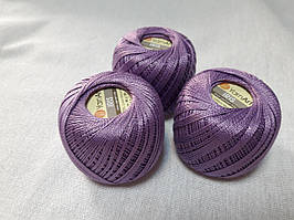 Нитки  для в'язання та гачкуння Ірис Пряжа Iris YarnArt 100% бавовна, бузковий темний № 0918