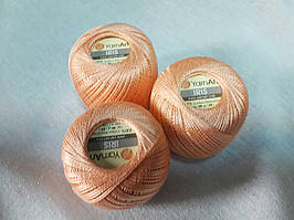 Нитки  для в'язання та гачкуння Ірис Пряжа Iris YarnArt 100% бавовна, персиковий, 1 шт. № 0913