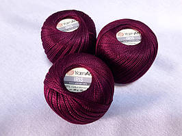 Нитки  для в'язання та гачкуння Ірис Пряжа Iris YarnArt 100% бавовна, бордовий темний, 1 шт. № 0920