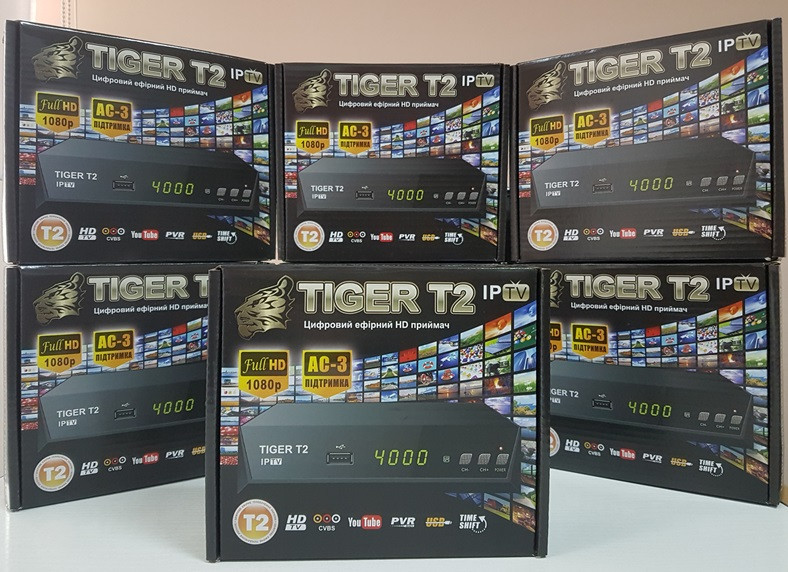 Цифровий ефірний Т2 приймач приставка тюнер DVB-T2 Tiger T2