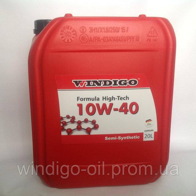 Всесезонне напівсинтетичне моторне масло WINDIGO Formula High-Tech 10W-40 20L