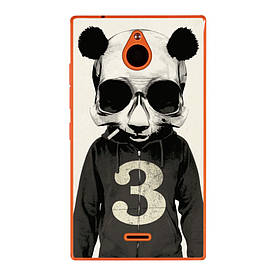 Силіконовий чохол для Nokia X2 Dual з малюнком панда з цифрою три