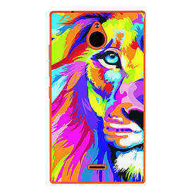 Силіконовий чохол для Nokia X2 Dual з малюнком кольоровий лев