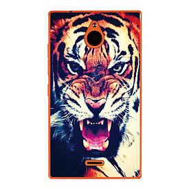 Силіконовий чохол для Nokia X2 Dual з малюнком оскал тигра