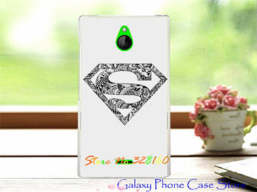 Чохол для Nokia X2 Dual з картинкою емблема super man чорно-біла