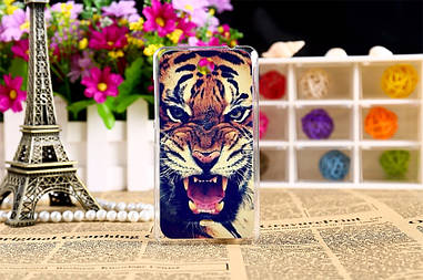 Силіконовий чохол для Microsoft Nokia Lumia 430 з картинкою оскал тигра