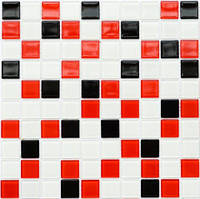 Мозаика стеклянная Leo Ceramica красно-черная-белая