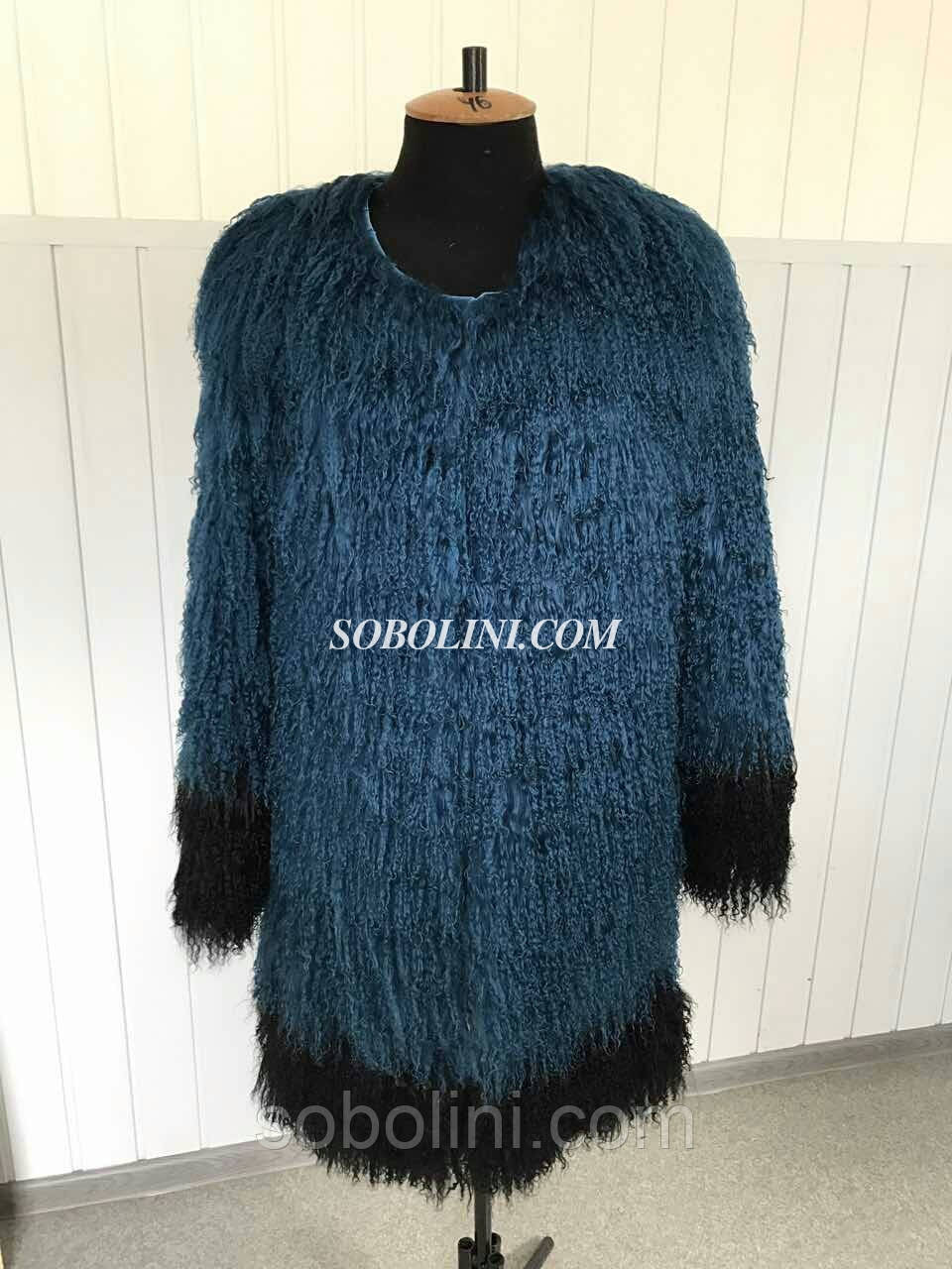 Шикарна шуба з хутра тибетської лами, довжина 95 см, фото 1