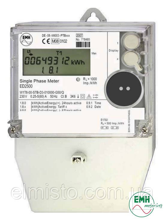 Електрообчисник ED2500 W149-00-SKB-D3-100000-E52/B 1фазний багатотарифний цифровий, RS-485, двоспрямований, фото 1