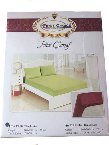 Простирадло на гумці з бортиком + наволочка First Choice 100*200, фото 1