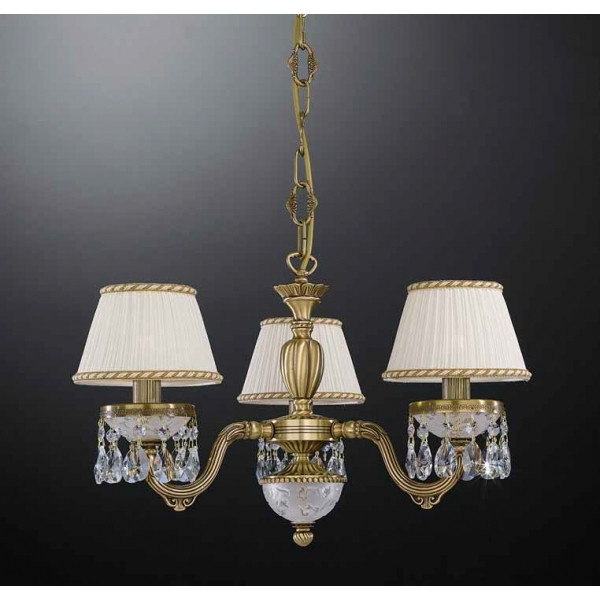 Люстра RECCAGNI ANGELO L 6400/3 бронза/тканина/кришталь