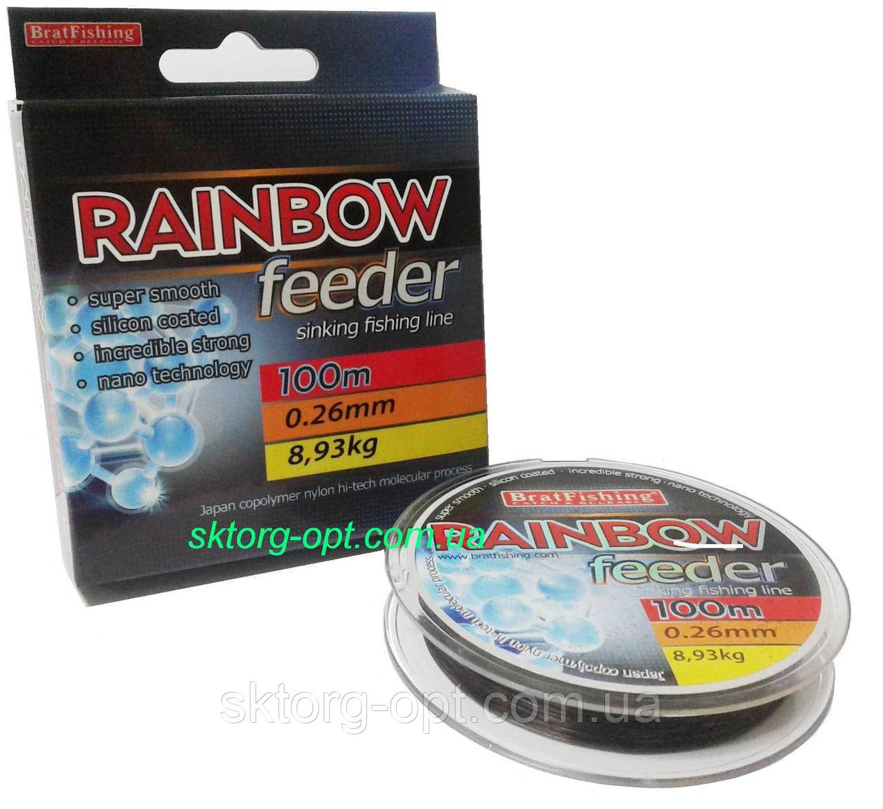 Волосінь BratFishing Rainbow Feeder 0.28 мм 100м