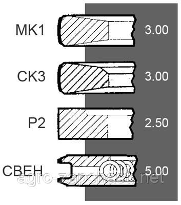 Поршневі кільця 34-136-O двигуна Deutz 4-сальники