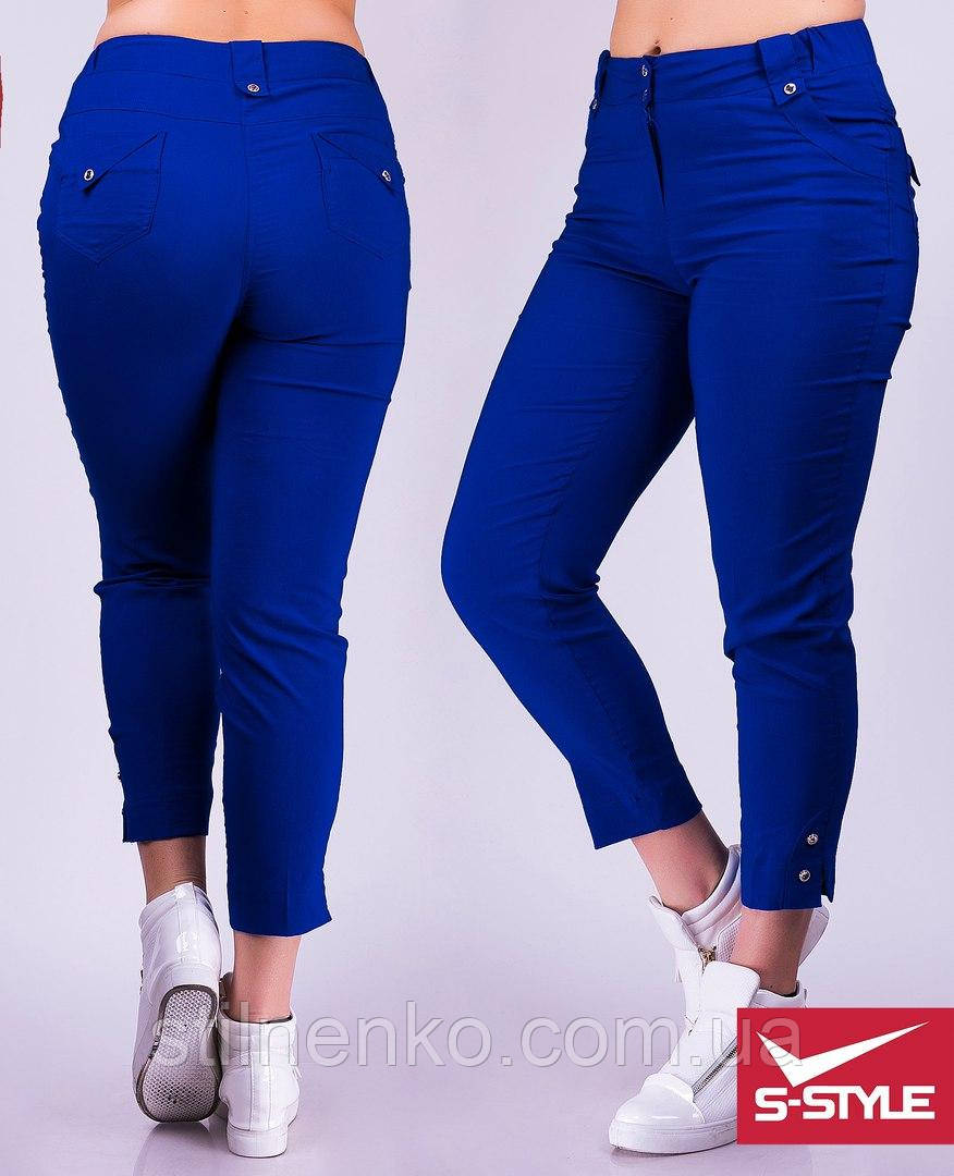 Летние женские брюки больших размеров 50,52,56,58 - фото 1 - id-p537247630