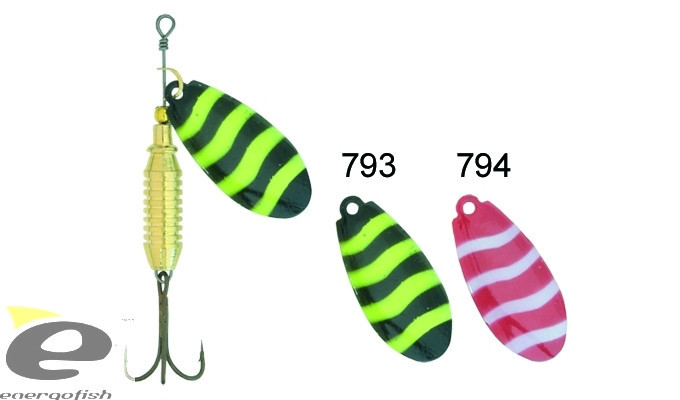 Блешня Kamasaki "Parrot" 4 Silver Red-Yellow stripped, фото 1