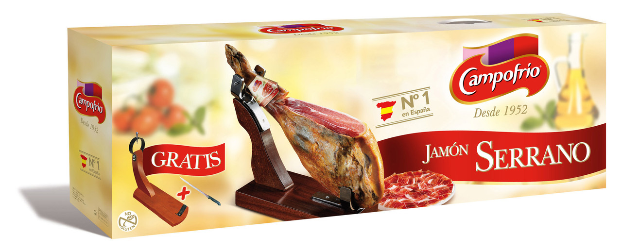 Хамон Jamon Campofrio Serrano з підставкою та ножем, 7 кг.