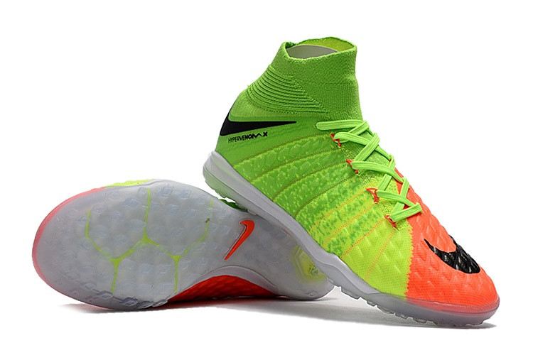 Футбольні стоноги Nike HypervenomX Proximo II DF TF Electric Green/Black/Hyper Orange