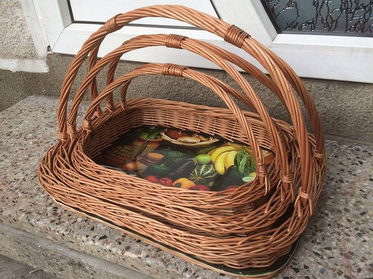 Набір тацю з 3 шт. "з поздовжніми ручками", фото 1