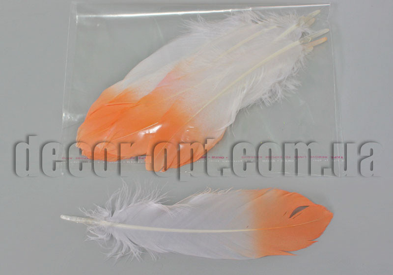 Пір'я омбре жовтогаряче 14-24 см/10 шт.