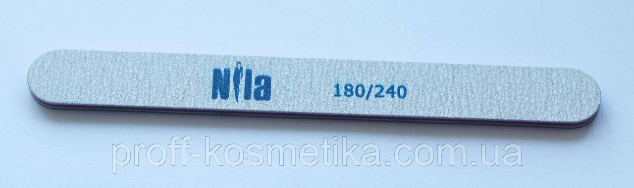 Пилочка для нігтів на дерев'яній основі пряма Nila 180/240