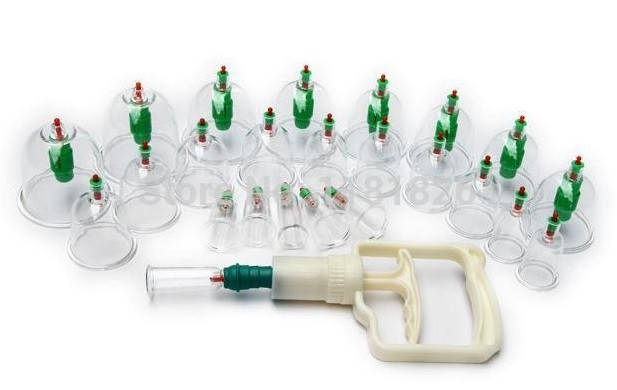 Вакуумні антицелюлітні масажні банки Bao Yi Pull Out A Vacuum Apparatus 24 штуки з насосом і магнітами, фото 3
