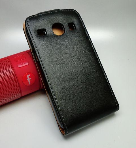 Чехол книжка для Samsung s8262 Galaxy Core противоударный с магнитом Croco Case чёрный - фото 2 - id-p537447668