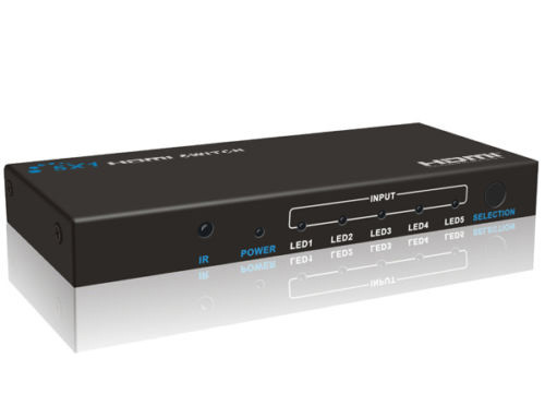 Конвертер New 3D 5x1 HDMI Switch With Remote Control HDTV 1080P, 5-In And 1-Out