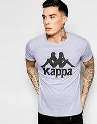 Чоловіча футболка Kappa,чоловіча футболка Капа,спортивна, брендовий, бавовна, сіра S