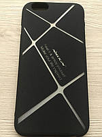 Тканевой Чехол силиконовый Nillkin iPhone 6/6S matte black-silver+упаковка