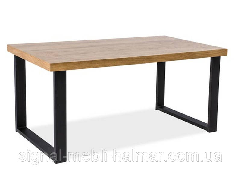 Стіл обідній дерев'яний Umberto 150x90 колір дуб/чорний (SIGNAL)