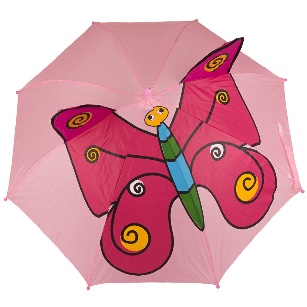 Парасолька дитяча 3D 8358 pink butterfly