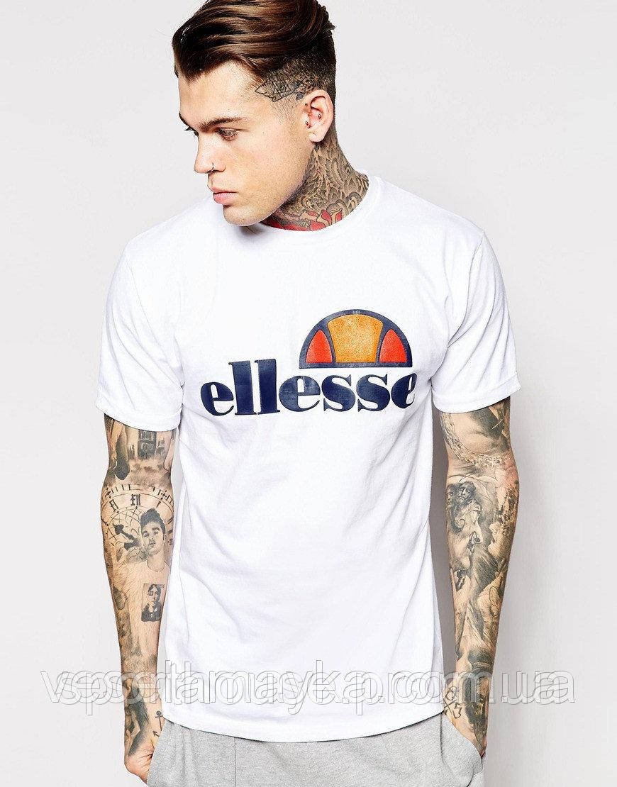 Чоловіча футболка Ellesse, чоловіча футболка Елесе, спортивна, брендовий, бавовна, біла, всі розміри S