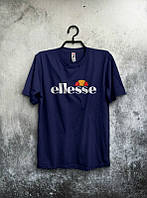 Футболка Еллессе мужская хлопковая, спортивная летняя футболка Ellesse, Турецкий хлопок, S Синяя