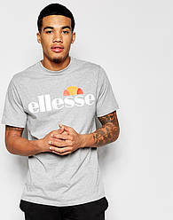 Чоловіча футболка Ellesse, чоловіча футболка Елесе, спортивна, брендовий, бавовна, сіра, всі розміри S
