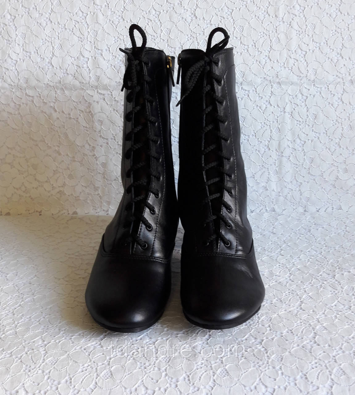 Ботиночки для танцев чёрные на шнурках с раздельной подошвой - фото 3 - id-p538090772