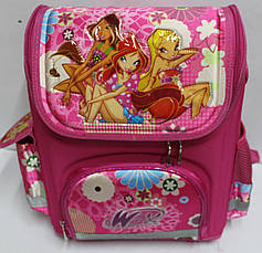 Ранець No13001-F Метелики рожевий і чорний каркасний розкладний 35х27.5х15, фото 5