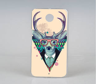 Силіконовий бампер для Microsoft Nokia Lumia 430 з картинкою олень в окулярах