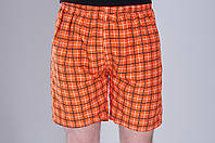 Чоловічі шорти в клітинку (плащівка), помаранчого кольору
