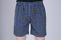 Чоловічі шорти в клітинку (плащівка), темно-синього кольору