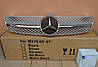 Решітка радіатора Mercedes CLS W219 (05-07) стиль AMG (срібло + хром смужки), фото 2
