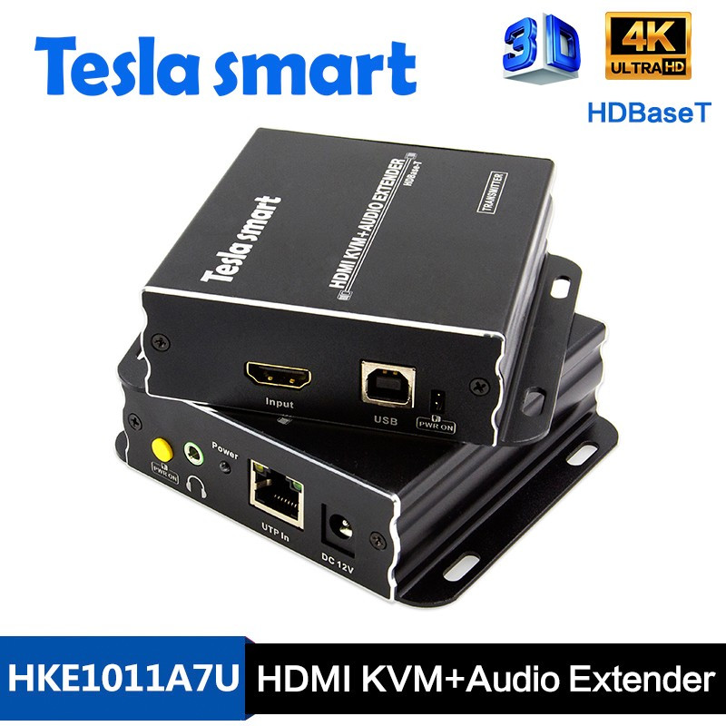 Відеопередавач Tesla Smart HKE1011A7U 4К 3D HDBaseT 100 м HDMI KVM Extender по крученій парі