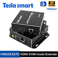 Видео передатчик Tesla Smart HKE1011A7U 4К 3D HDBaseT 100 м HDMI KVM Extender по витой паре