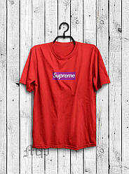 Чоловіча футболка Supreme, чоловіча футболка Супрем, спортивна, брендовий, бавовна,червона,всі розміри S