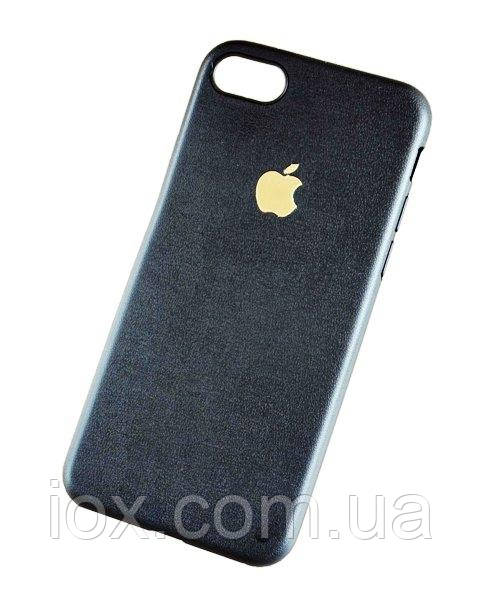 Чорний м'який TPU чохол-накладка з яблучком для iPhone 7 і iPhone 8 (4.7")