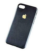 Черный мягкий TPU чехол-накладка с яблочком для iPhone 7 и iPhone 8 (4.7")