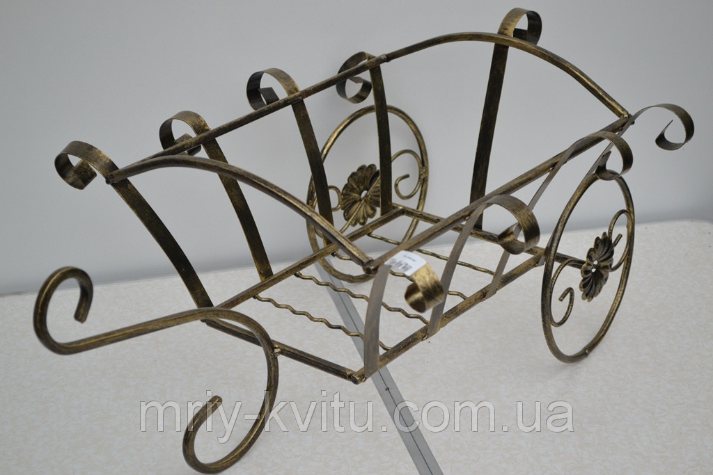Кована підставка для квітів Візок малий., фото 1