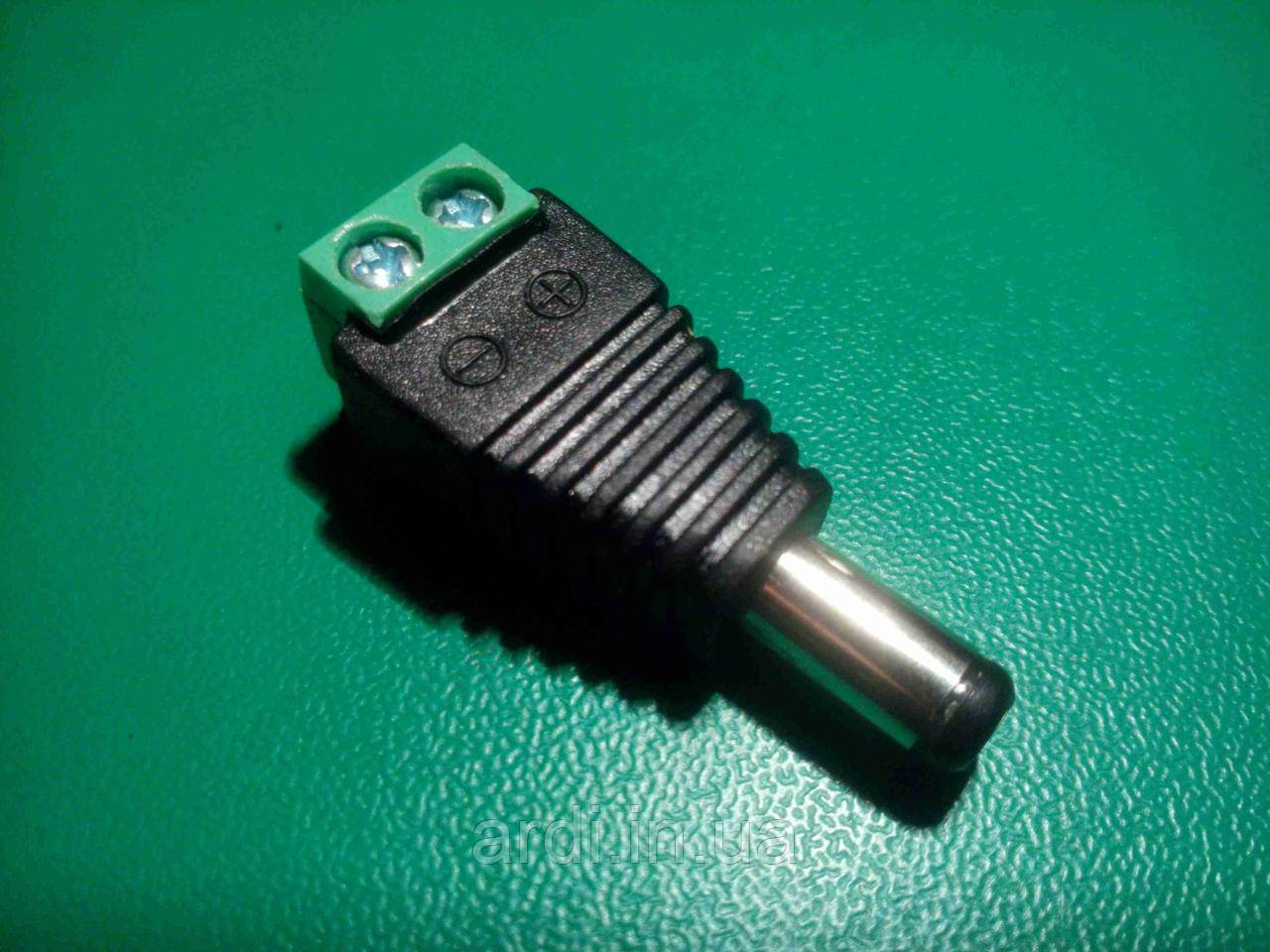 Роз' єм для з' єднання M (D 5.5 x 2.1 мм) з клемною колодою DC 12 В, фото 1