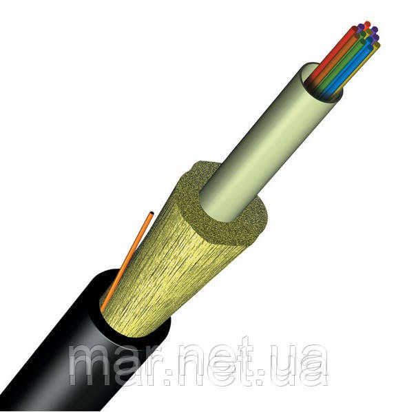 Оптоволоконний кабель, діелектричний, 4 одномодові волокна, монотуб, зміцнюючі стеклонітей, ПЕ